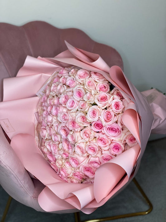 100 Pink LONG STEM Roses