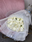 25 White  LONG STEM Roses  bouquet